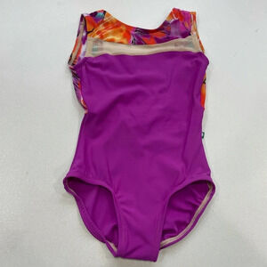 LuckyLeo Eclipse Womens Custom Fuschia Print Leotard XXS Extra Extra Small